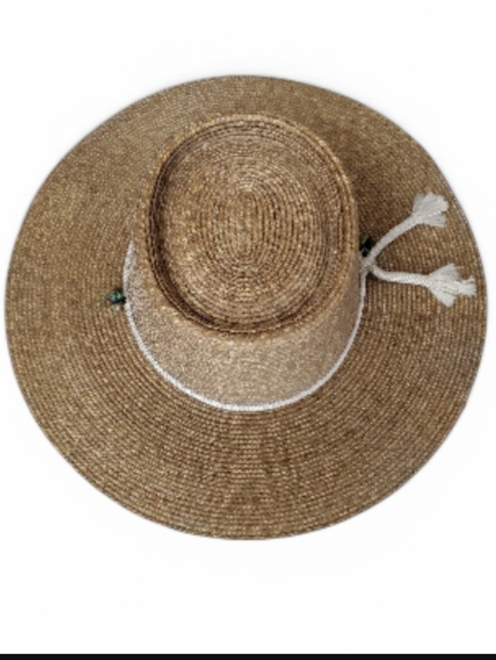 Vintage Fidepal Sahuayo Mexican Straw Sombrero Hat Boho Wide Brim Tan